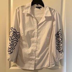 Zac & Rachel White Shirt with Black Accents